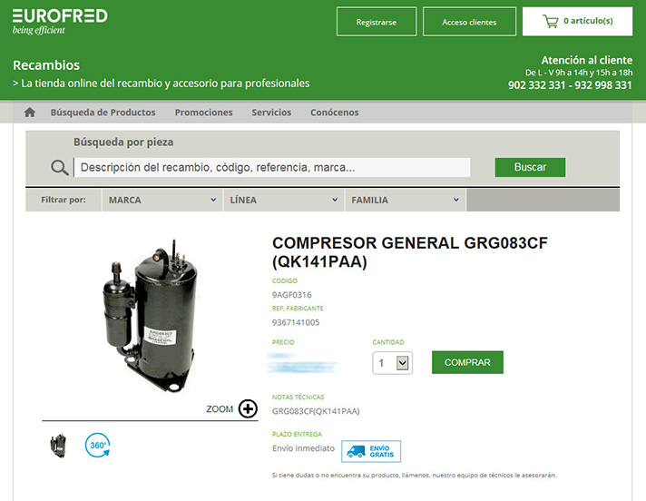 La tienda online de Eurofred Recambios lanza un sistema para la identificación de las piezas