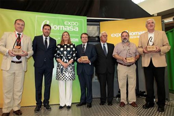 Imagen de los premiados en la anterior edición de los Premios de Expobiomasa