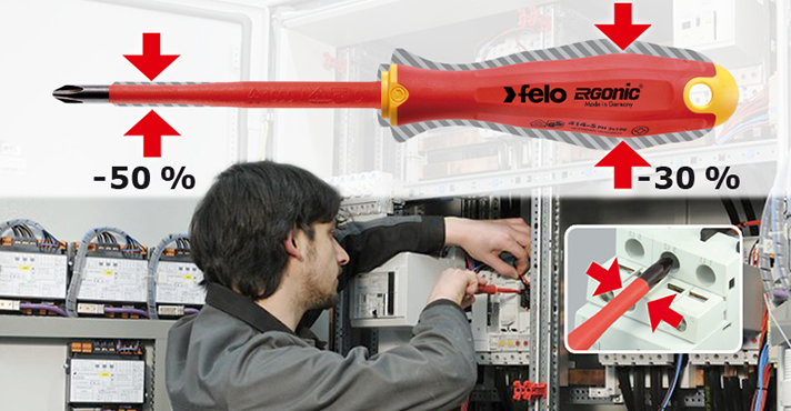 Destornilladores VDE aislados 1.000 V Felo ERGONIC E-Slim